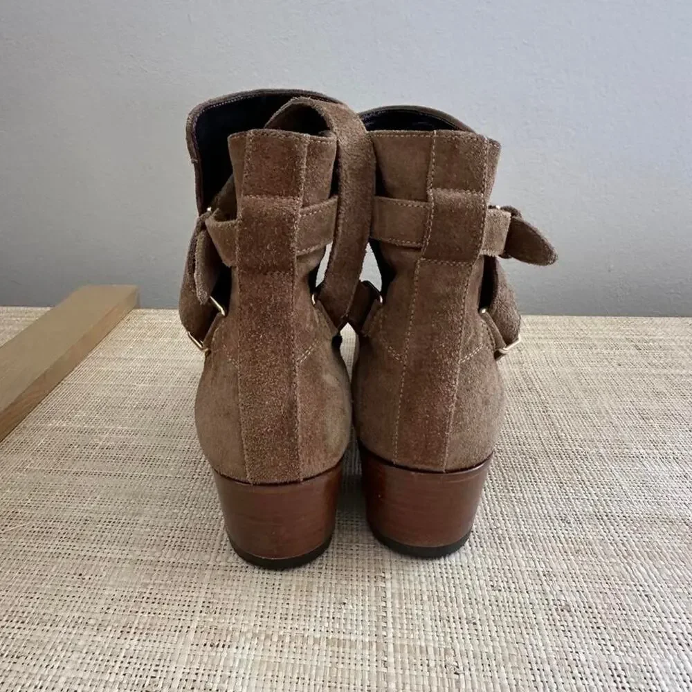 Saint laurent brown suede ankle